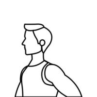 young man athlete line style icon vector