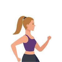 young woman athlete avatar character vector