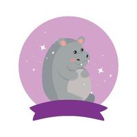 Isolated hippo cartoon vector design