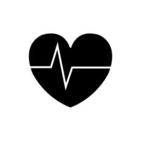 silhouette of heart rate pulse isolated icon vector