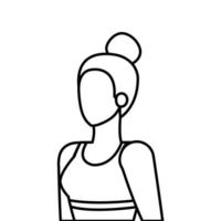 young woman athlete line style icon vector