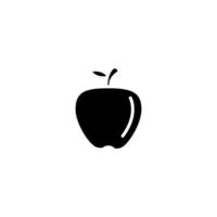 silhouette of fresh apple fruit isolated icon vector