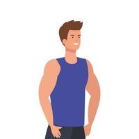 young man athlete avatar character vector