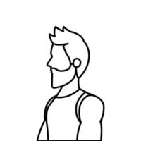 young man athlete line style icon vector