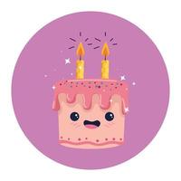 Happy birthday cake cartoon vector design