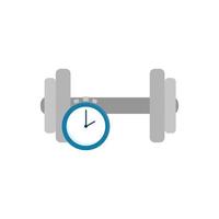 dumbbell with chronometer time isolated icon vector