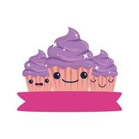 Isolated cupcake dessert cartoons vector design