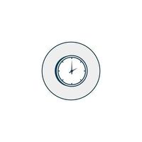 clock wall time line style icon vector