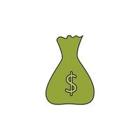 money bag cash isolated icon vector