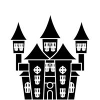 castillo embrujado halloween icono aislado vector