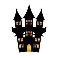 castillo embrujado halloween icono aislado vector