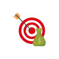 target with money bag isolated icon vector