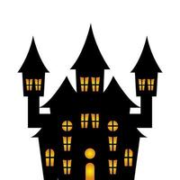 castillo embrujado halloween icono aislado vector