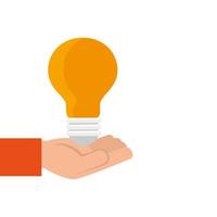 hand with light bulb idea isolated icon vector