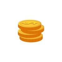 Pila de monedas icono aislado de dinero vector