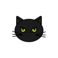 head of cat animal of halloween vector