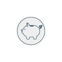 piggy bank line style icon vector