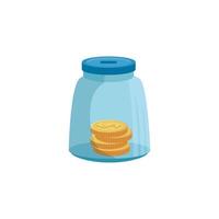 moneybox with coins isolated icon vector