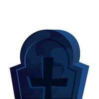 halloween, tumba, de, cementerio, icono vector