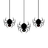 Spiders Hanging For Halloween Isolated Icon