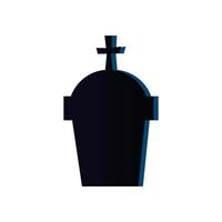 halloween, tumba, de, cementerio, icono vector