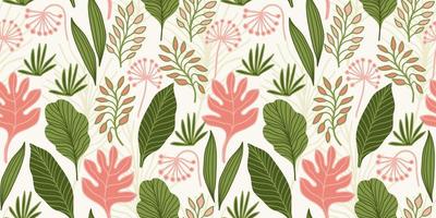 Artistic seamless pattern with abstract leaves. Modern design vector