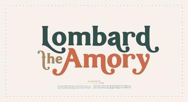 Typography Vintage retro alphabet letters font and number. vector