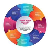 Colorful Gradient Circle Process Infographic Charts vector