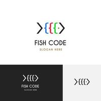 Fish coding logo vector