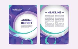 Purple Annual Report Template Set vector