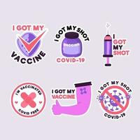 Covid-19 After Vaccine Stickers vector