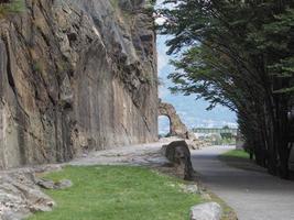 Ancient roman road arch in Donnas photo