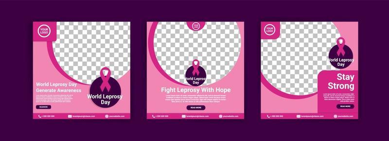 Social media templates for world leprosy day.