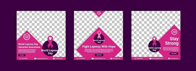 Social media templates for world leprosy day.