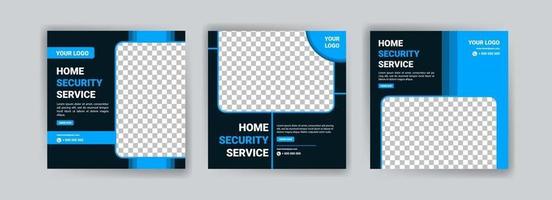 Home security service. Social media post for IoT business. vector