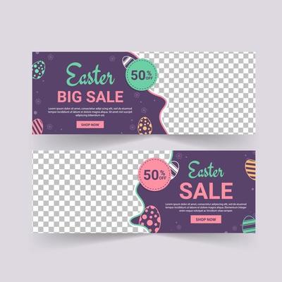 Easter Sale Banner Vector. Easter poster and banner template.