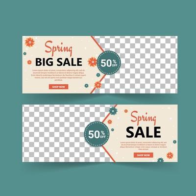 Spring sale banner vector. Spring poster and banner template.