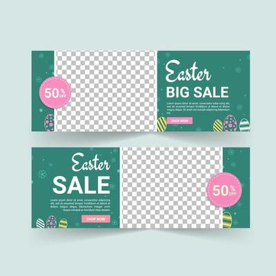 Easter Sale Banner Vector. Easter poster and banner template.