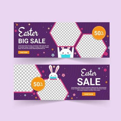 Easter Sale Banner Vector. Easter poster and banner template.