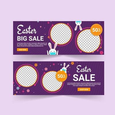 Easter Sale Banner Vector. Easter poster and banner template.