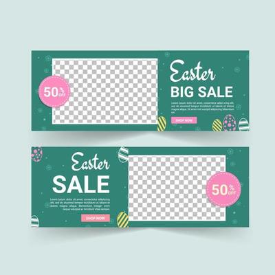 Easter Sale Banner Vector. Easter poster and banner template.