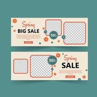 Spring sale banner vector. Spring poster and banner template. vector