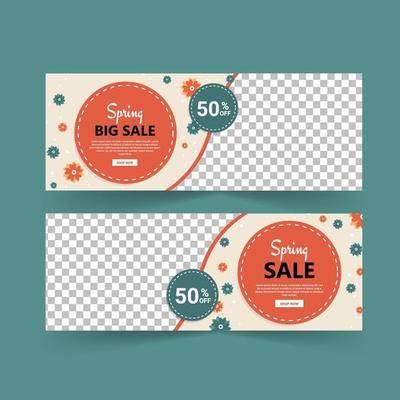 Spring sale banner vector. Spring poster and banner template.