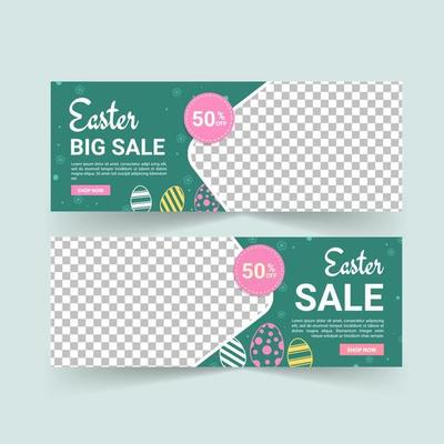 Easter Sale Banner Vector. Easter poster and banner template.