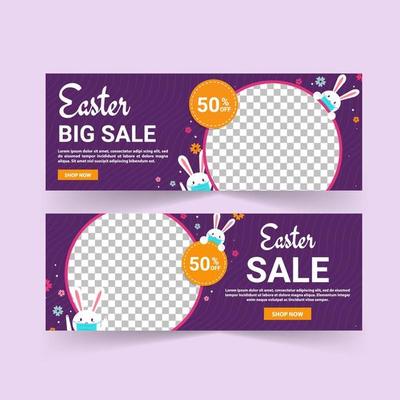 Easter Sale Banner Vector. Easter poster and banner template.