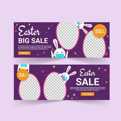 Easter Sale Banner Vector. Easter poster and banner template.