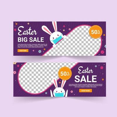 Easter Sale Banner Vector. Easter poster and banner template.