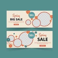 Spring sale banner vector. Spring poster and banner template. vector