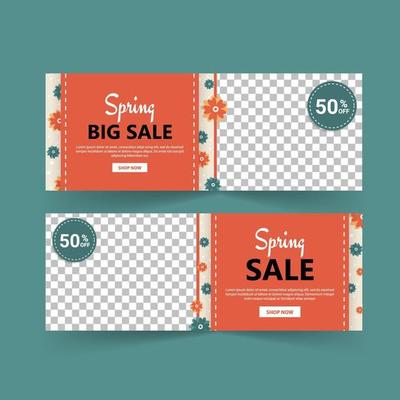 Spring sale banner vector. Spring poster and banner template.