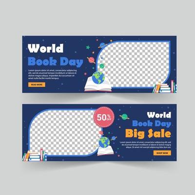 Social media post template for World Book Day.